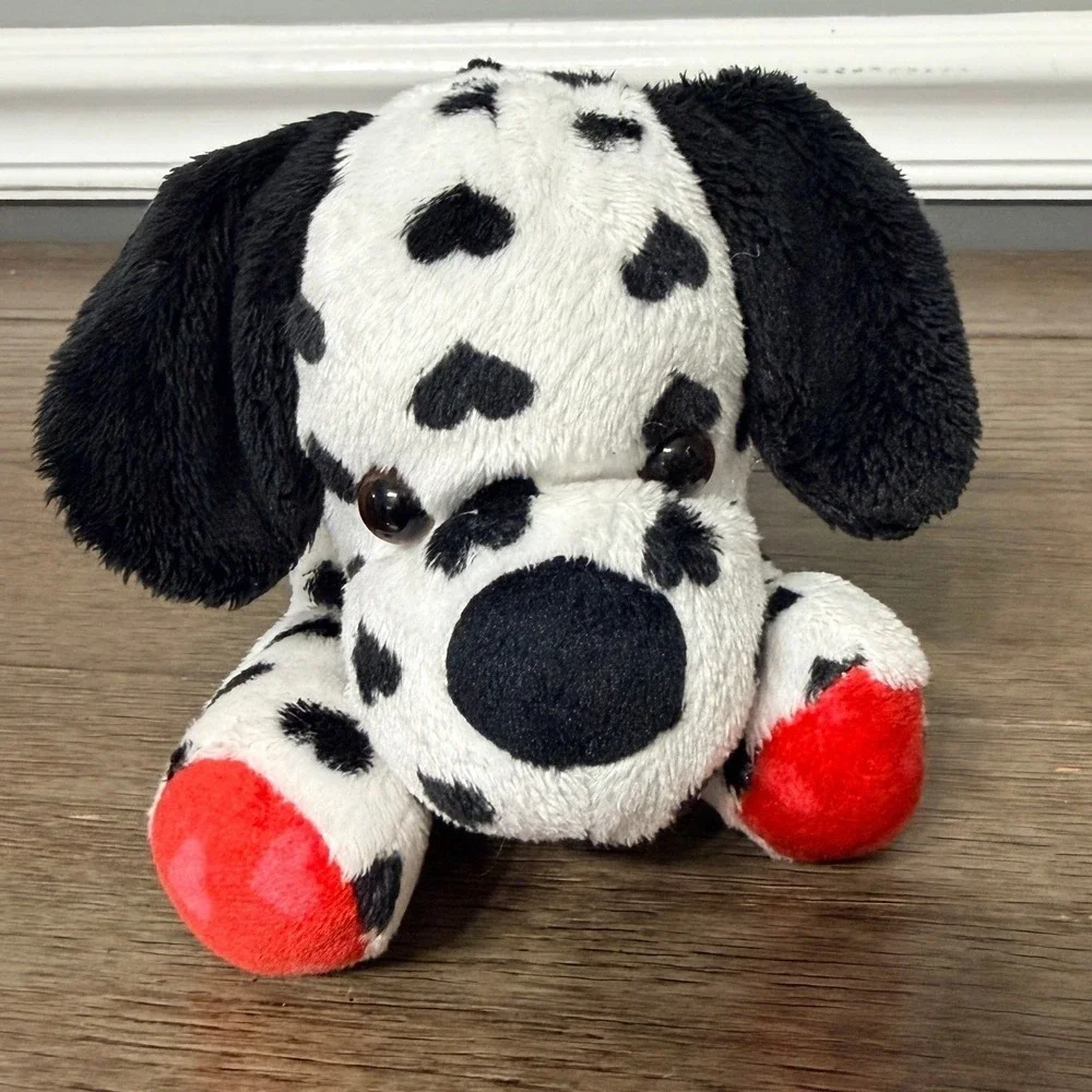 MTY International Dalmatian Puppy Plush Heart Spots Dog Stuffed Animal 9 inch